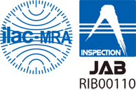 日本適合性認定協会の検査機関認定マークJAB RIB00110